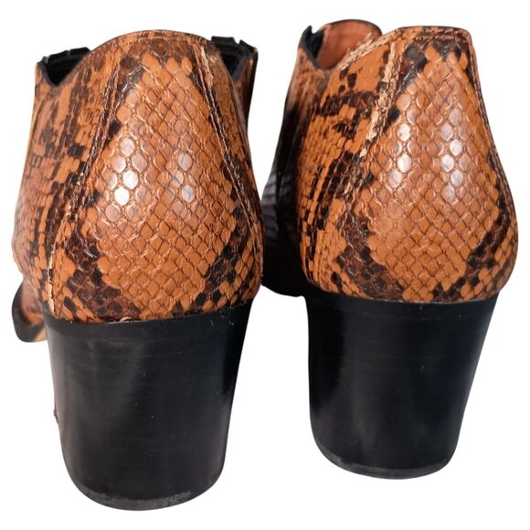 Coach Perri Bootie Ankle Boots Womens 5 C Brown Leather Snake - Picture 7 of 12